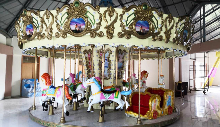 Amusement park carousel ride 